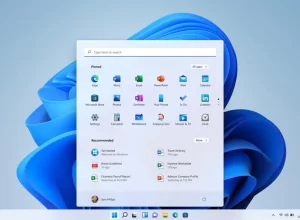 the image content. Focus on the main elements and functionality. For instance, if the image displays a computer’s start menu with application icons against a vibrant blue abstract background, your alt text could be: “Screenshot of a computer’s desktop displaying the start menu with various application icons, set against a vibrant blue abstract background