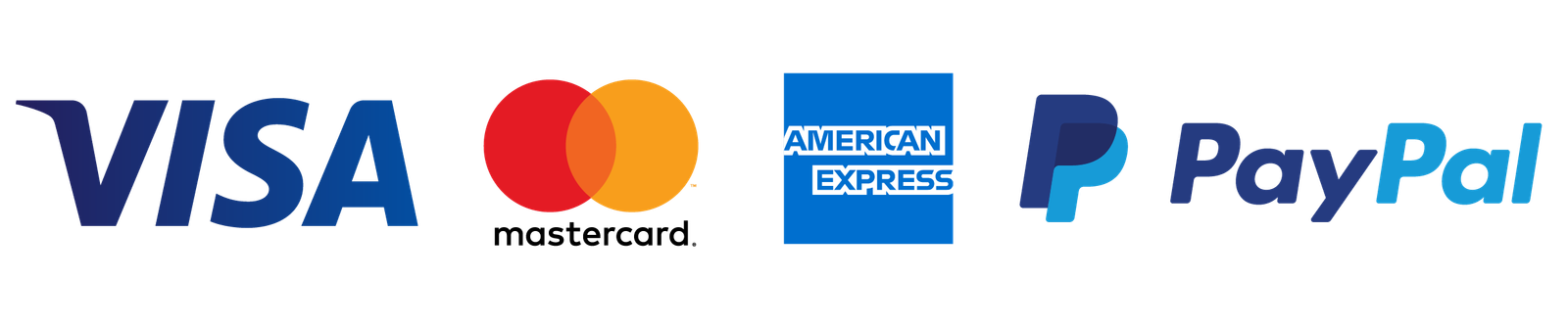 Visa master card american express and paypal