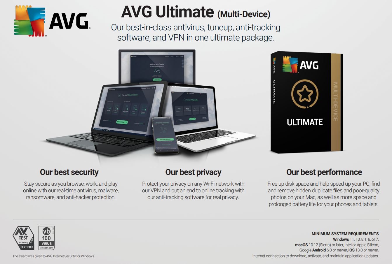 AVG Ultimate Multi-Device (10 Devices, 2 Years) – AVG PC, Android, Mac, iOS – Key GLOBAL