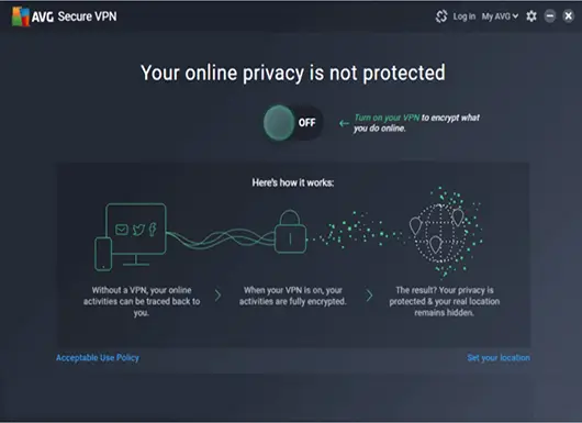 AVG Secure VPN (PC, Android, Mac, iOS) 10 Devices, 1 Year – AVG Key – GLOBAL Screenshot 1